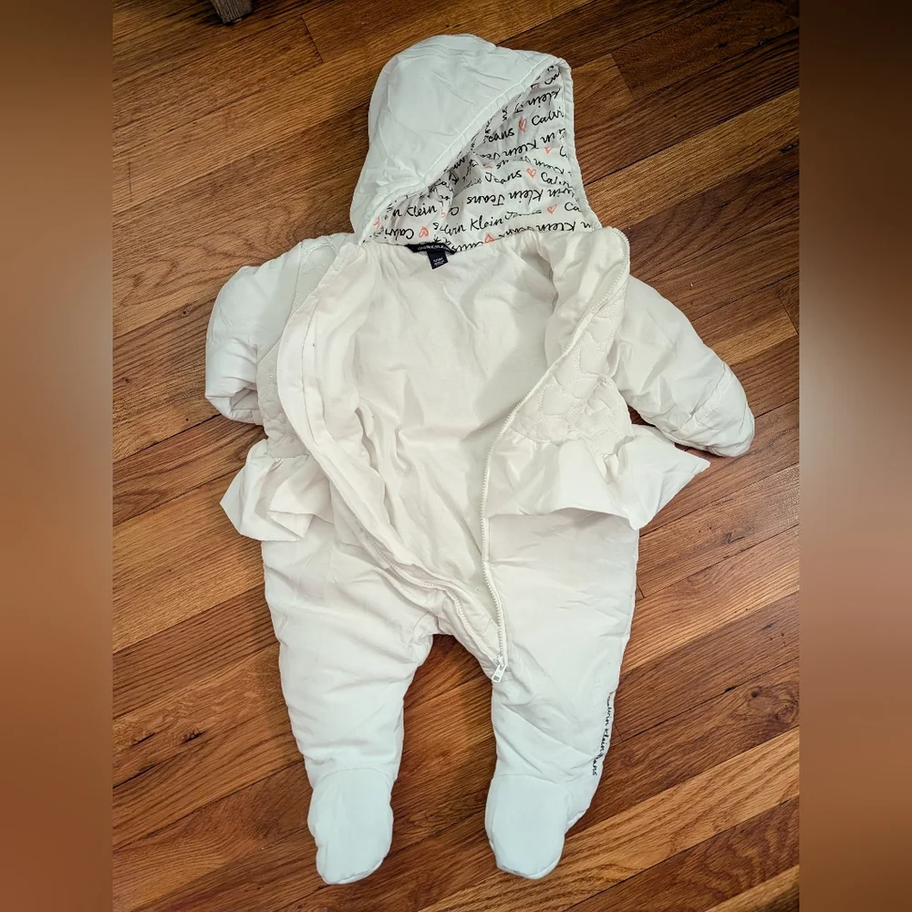 Calvin Klein Snowsuit In White Size 6-9 Months